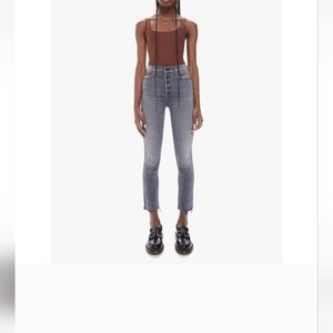 MOTHER The Pixie Dazzler Ankle Fray in Digging Up Dirt GRAY Size 29